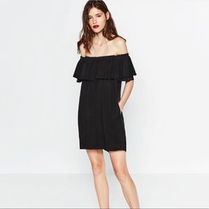 Zara off the shoulder black dress